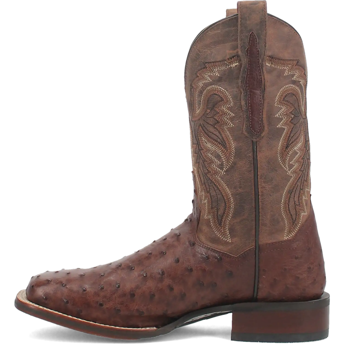 Botas vaqueras de piel de avestruz para hombre Dan Post Alamosa (Chocolate/Marrón)