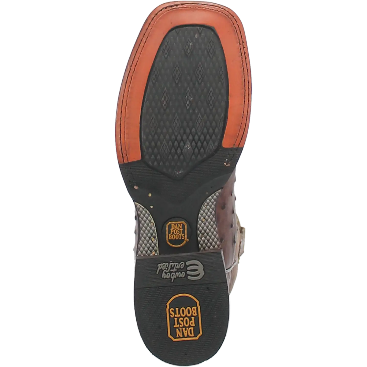Botas vaqueras de piel de avestruz para hombre Dan Post Alamosa (Chocolate/Marrón)