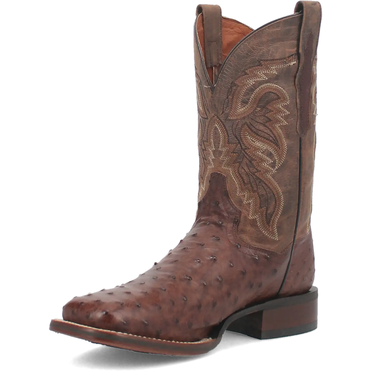 Botas vaqueras de piel de avestruz para hombre Dan Post Alamosa (Chocolate/Marrón)