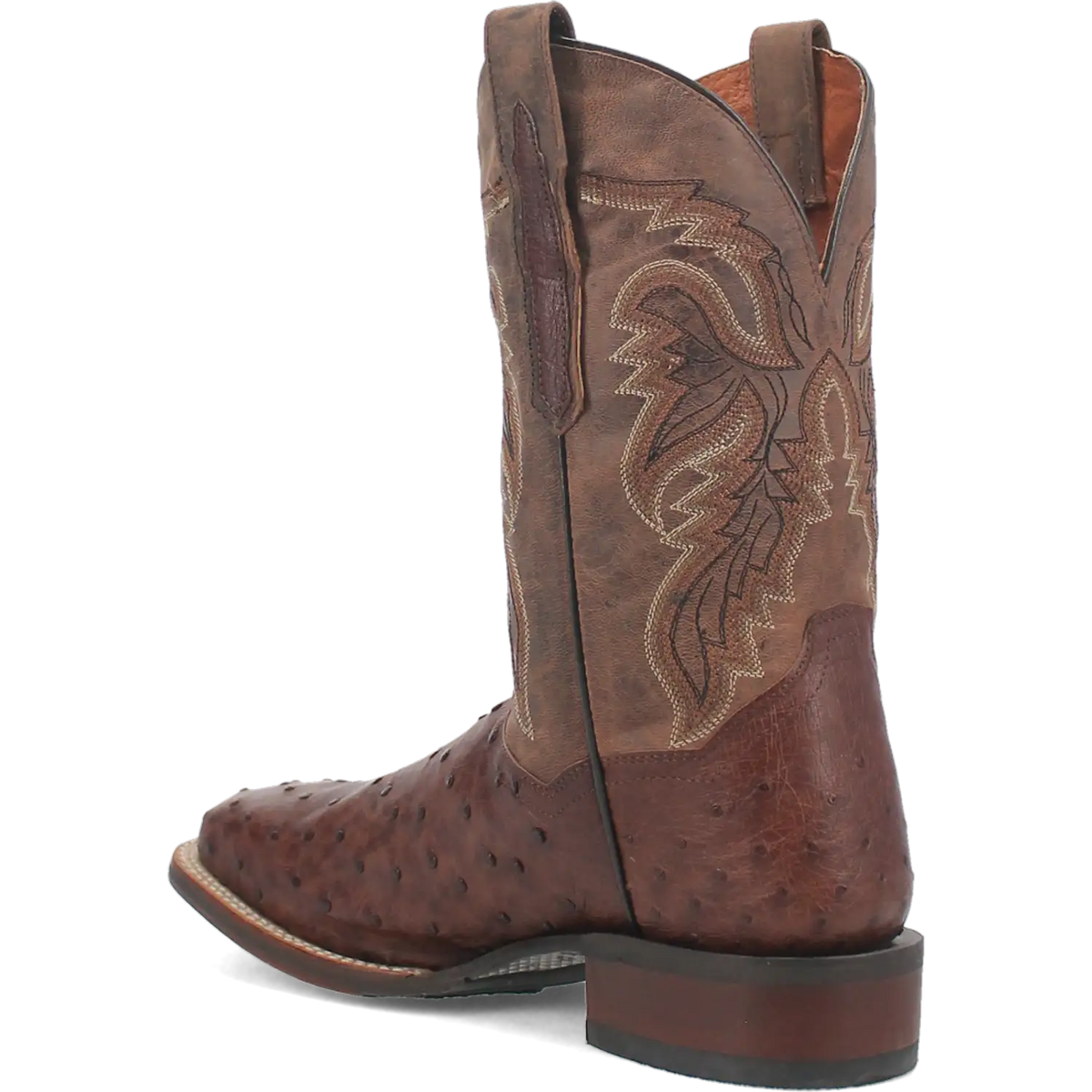 Botas vaqueras de piel de avestruz para hombre Dan Post Alamosa (Chocolate/Marrón)