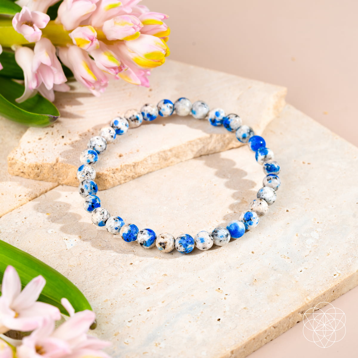Pulsera de piedra K2 rara de aventura espiritual | 6mm