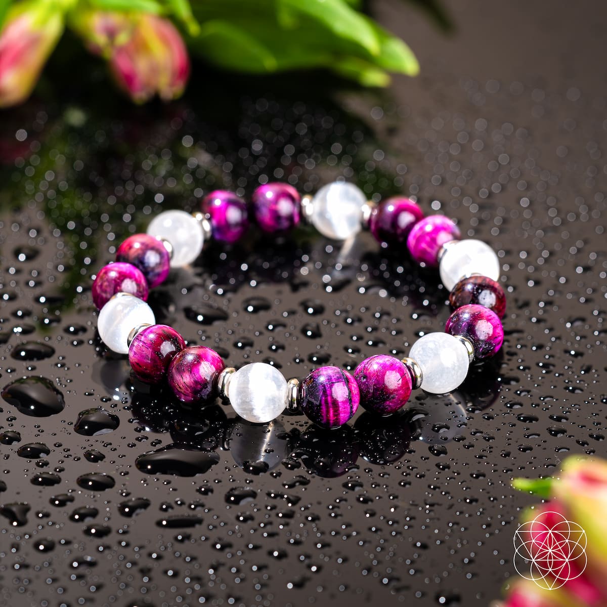 Crea tu futuro – Pulsera de ojo de tigre galaxia rosa