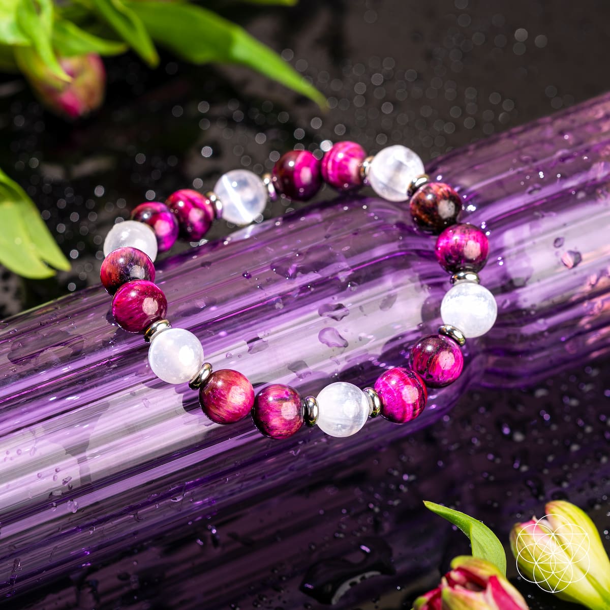 Crea tu futuro – Pulsera de ojo de tigre galaxia rosa