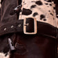 Women's Western Style Cowhide Leather Long Trench Coat