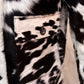 Men's Black and White Cowhide Fur Jacket – Genuine Leather Western Style