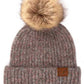 C.C Classic Rib Beanie With Faux Fur Pom