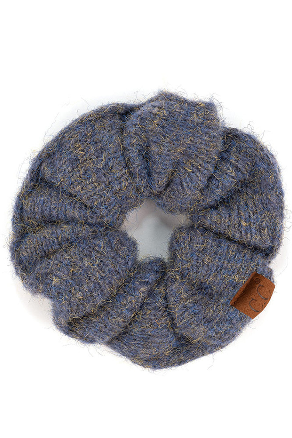 C.C Multi Yarn Knit Solid Color Soft Scrunchies