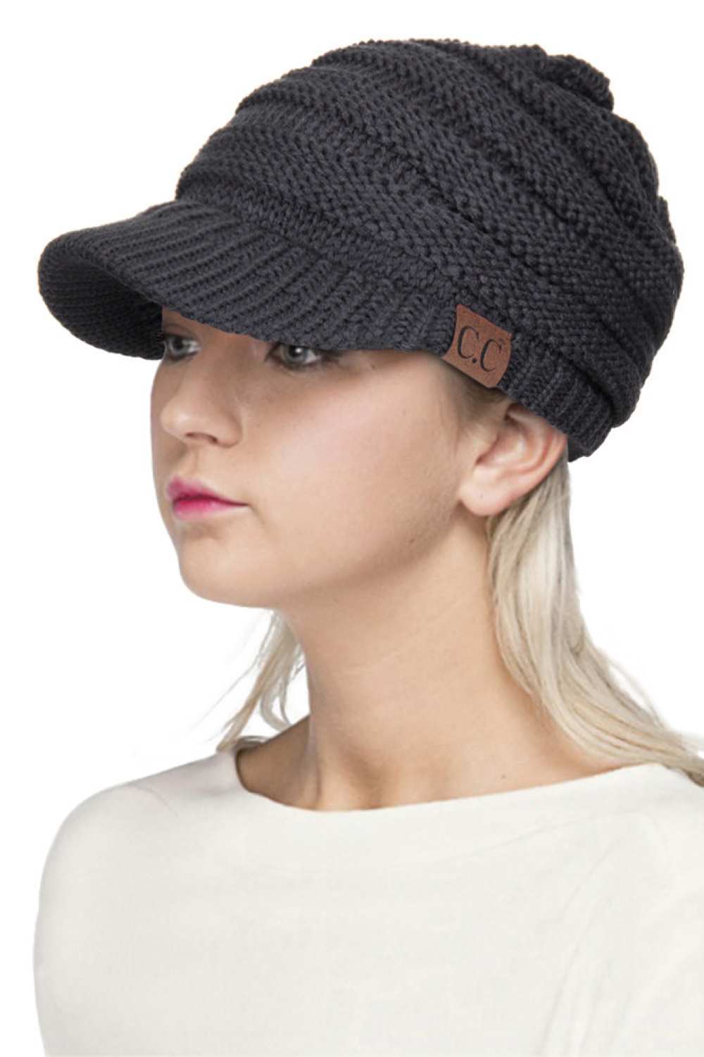 C.C Ribbed Knit Brim Beanie