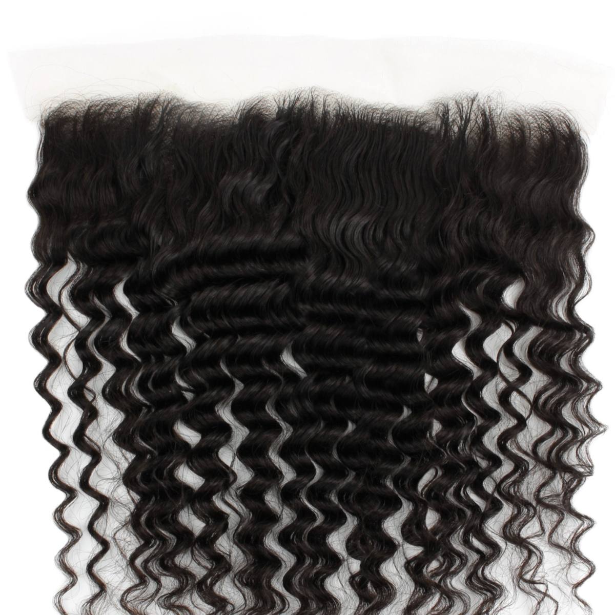 Frontal de cabello humano Deep Wave de encaje transparente de 13x4
