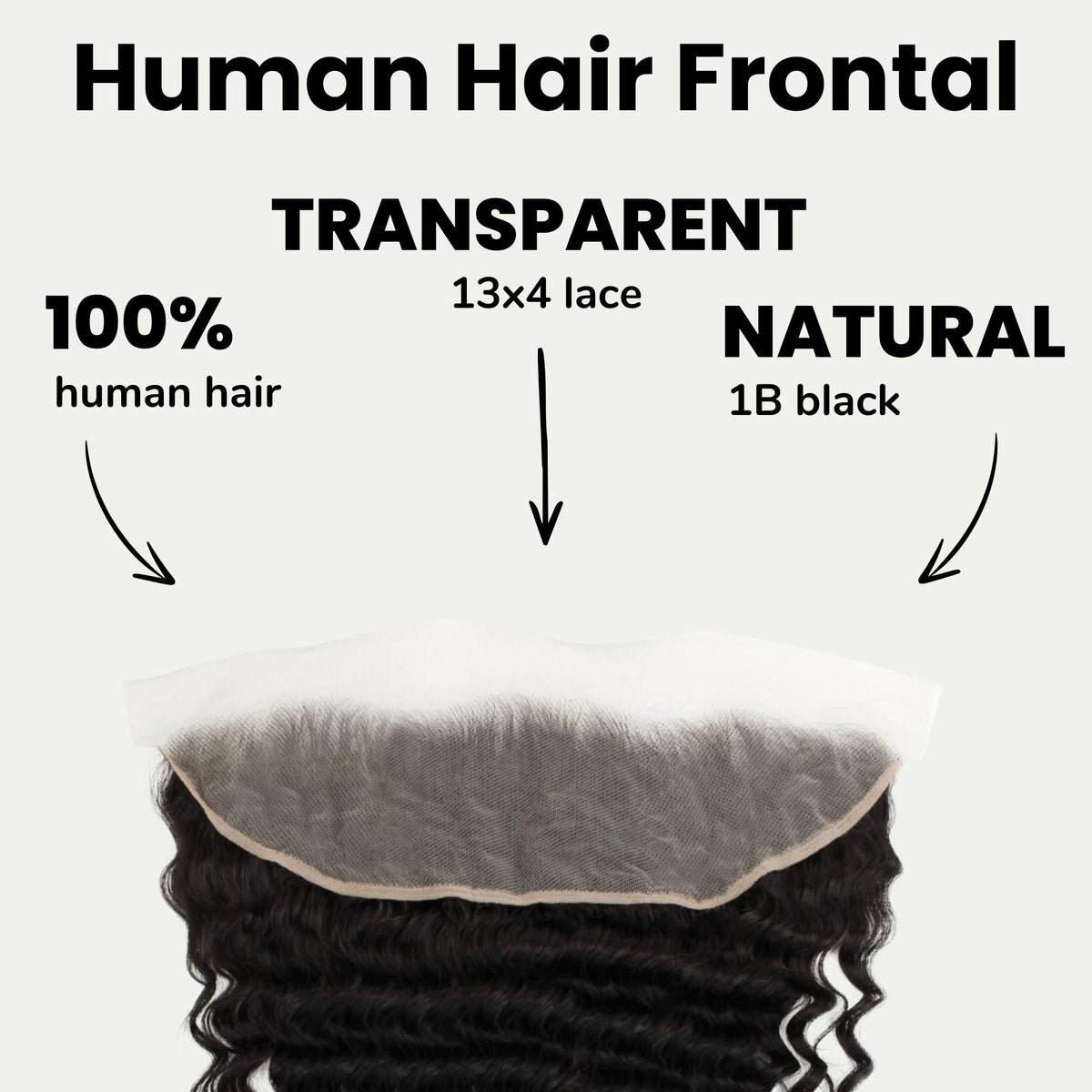 Frontal de cabello humano Deep Wave de encaje transparente de 13x4