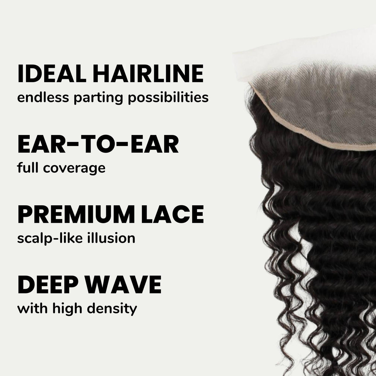 Frontal de cabello humano Deep Wave de encaje transparente de 13x4