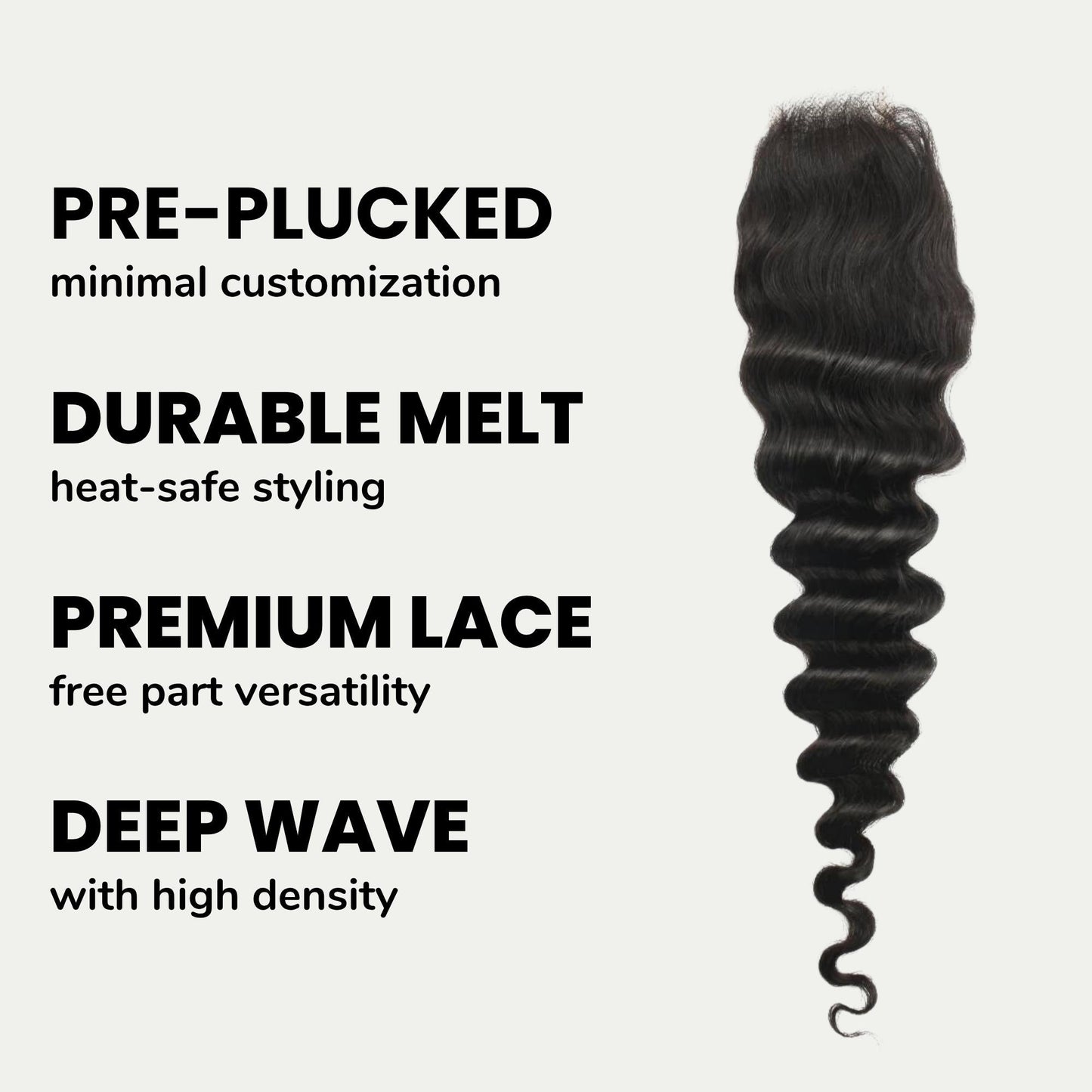 Cierre de cabello humano de encaje HD Deep Wave 2x6