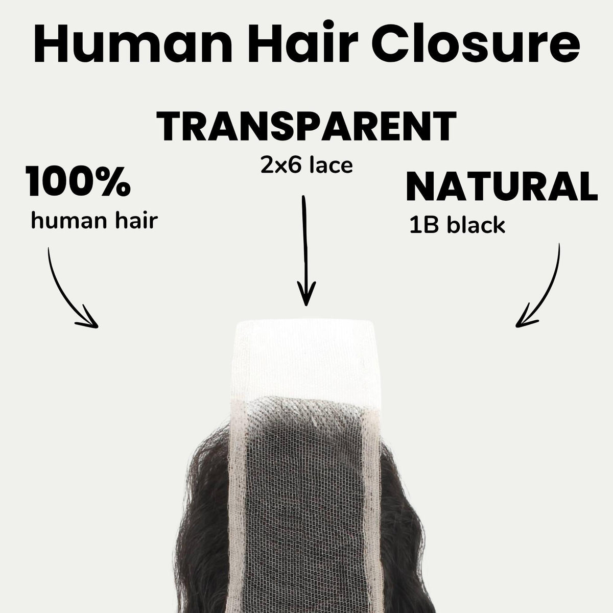 Deep Wave 2x6 Transparent Lace Human Hair Closure