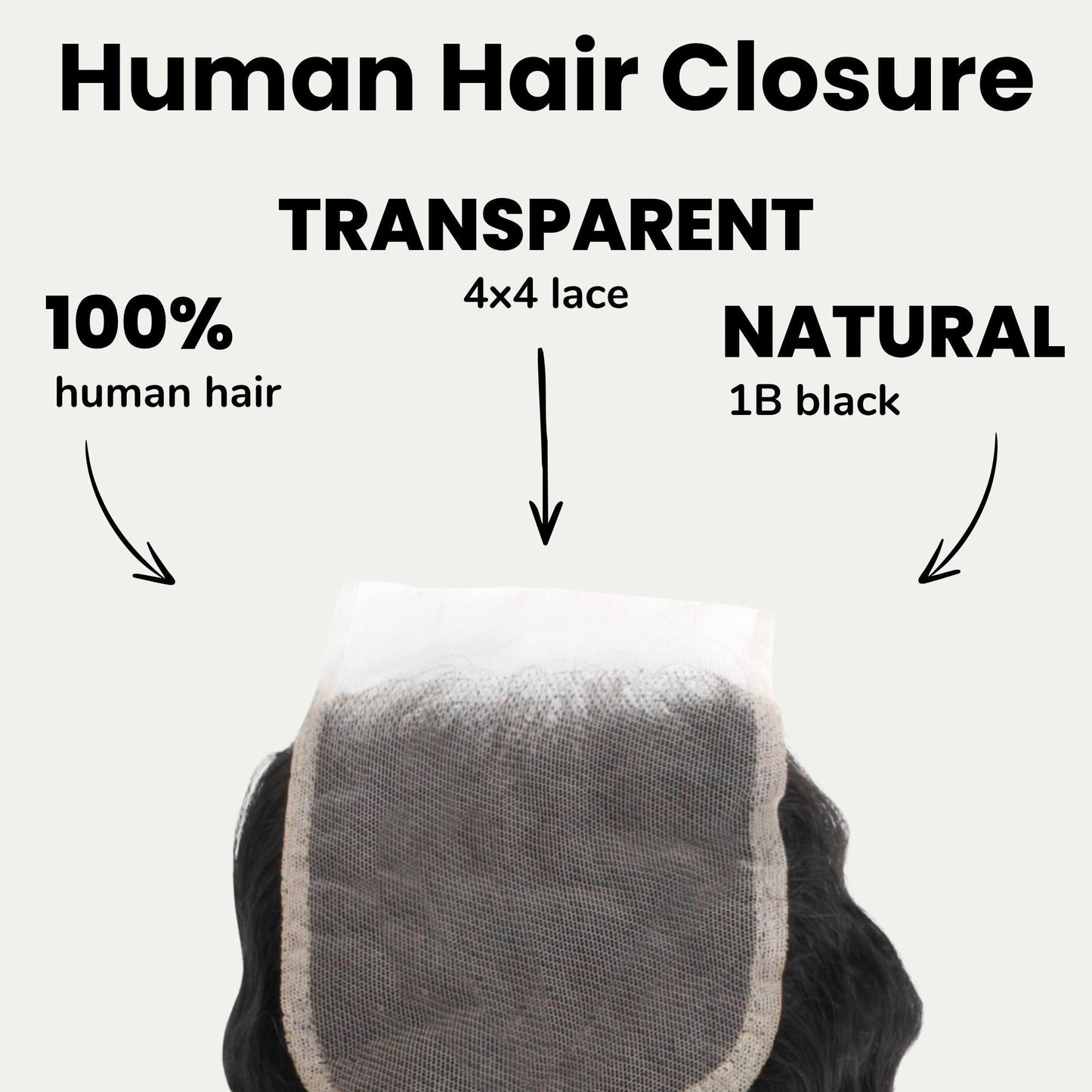 Cierre de cabello humano con encaje transparente Deep Wave 4x4