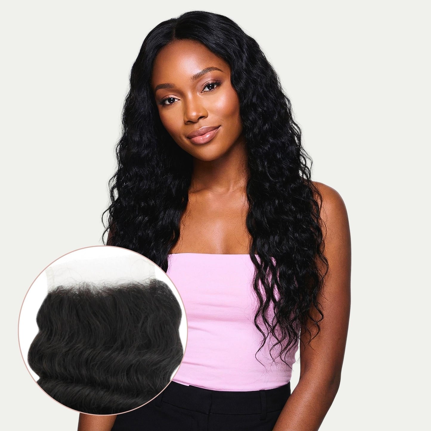 Cierre de cabello humano con encaje transparente Deep Wave 4x4