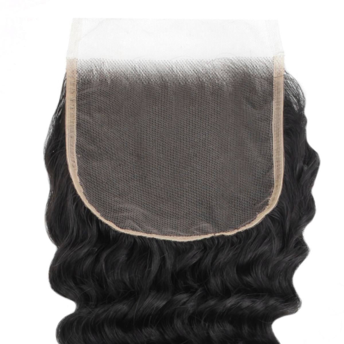 Cierre de cabello humano con encaje transparente Deep Wave 5x5