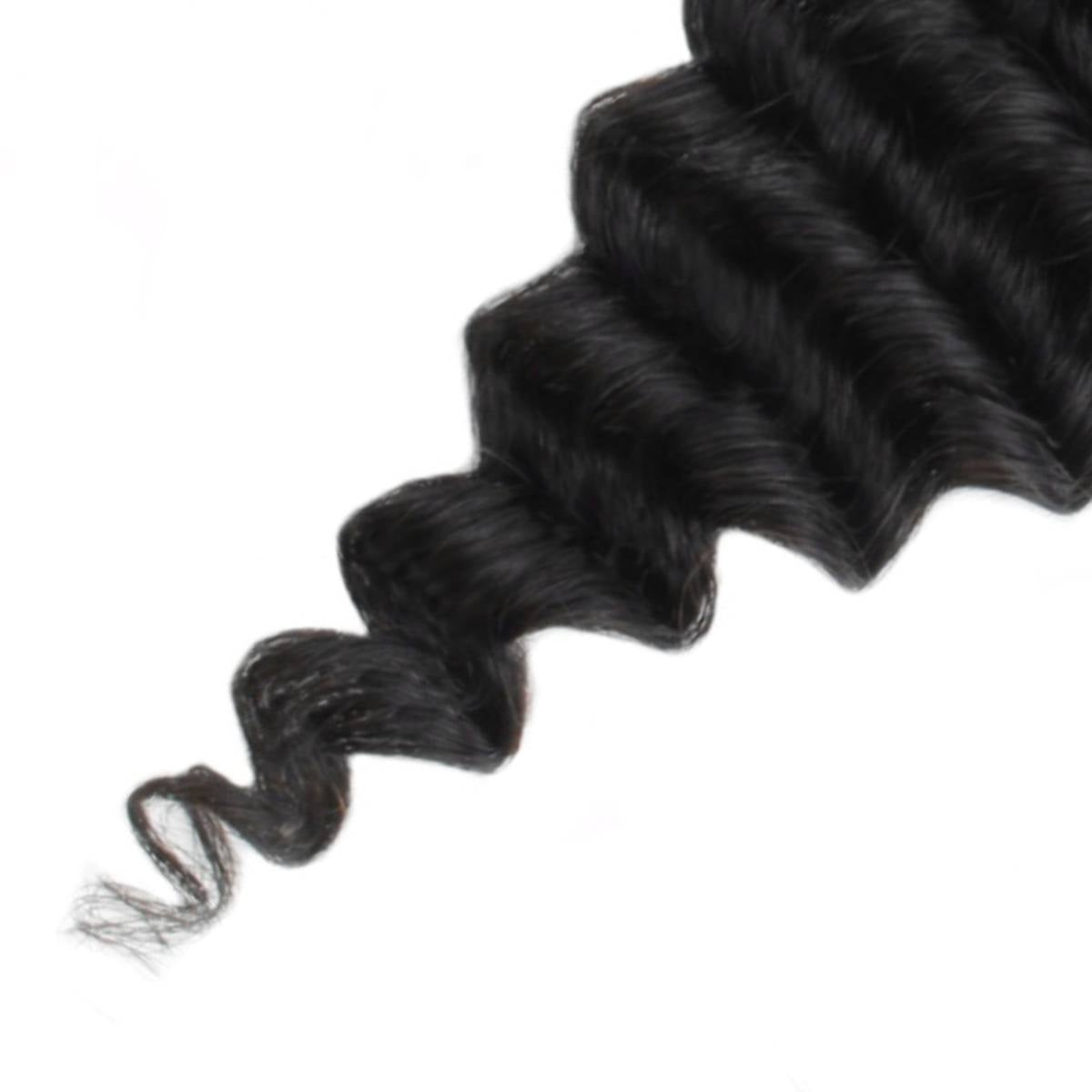 Cierre de cabello humano con encaje transparente Deep Wave 5x5