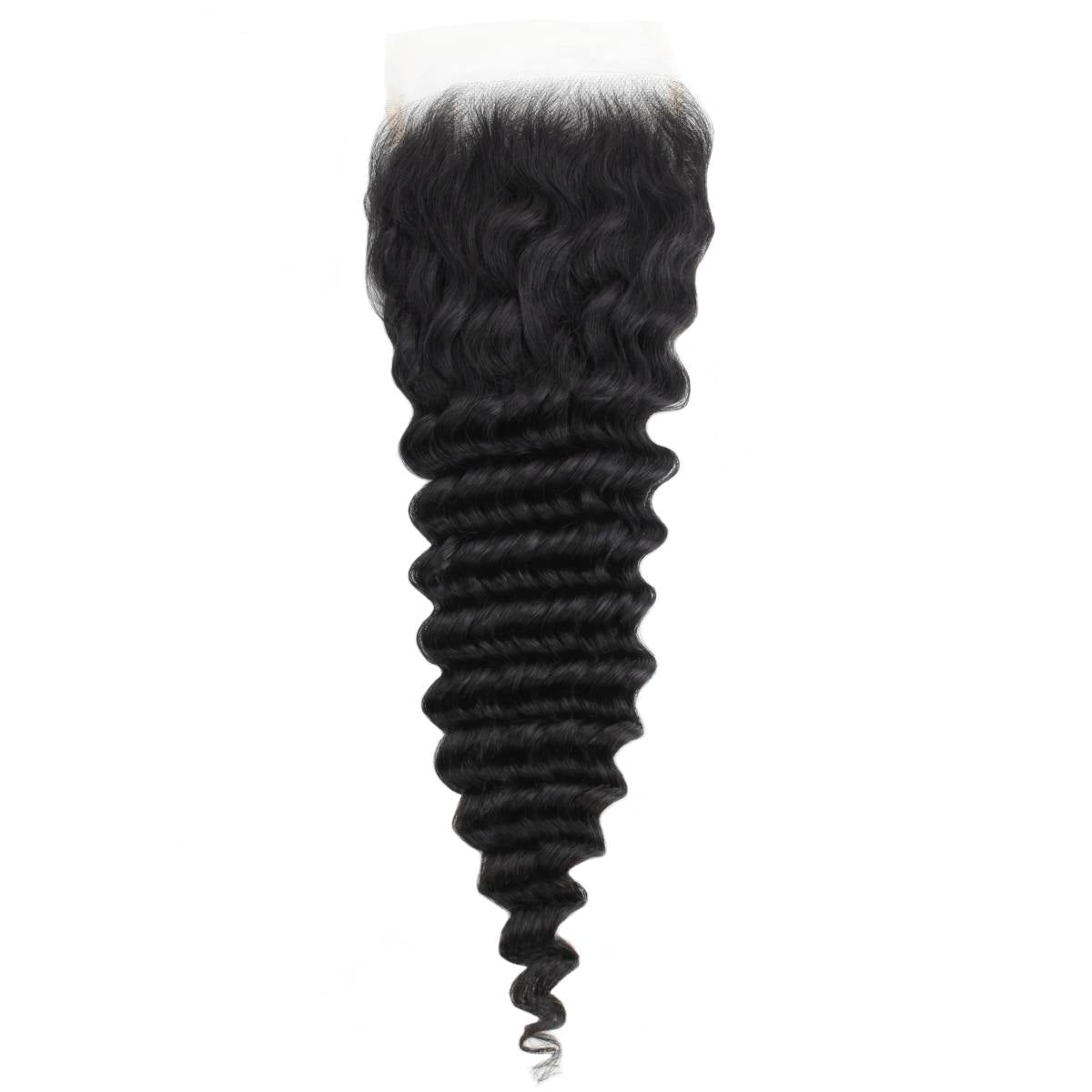 Cierre de cabello humano con encaje transparente Deep Wave 5x5
