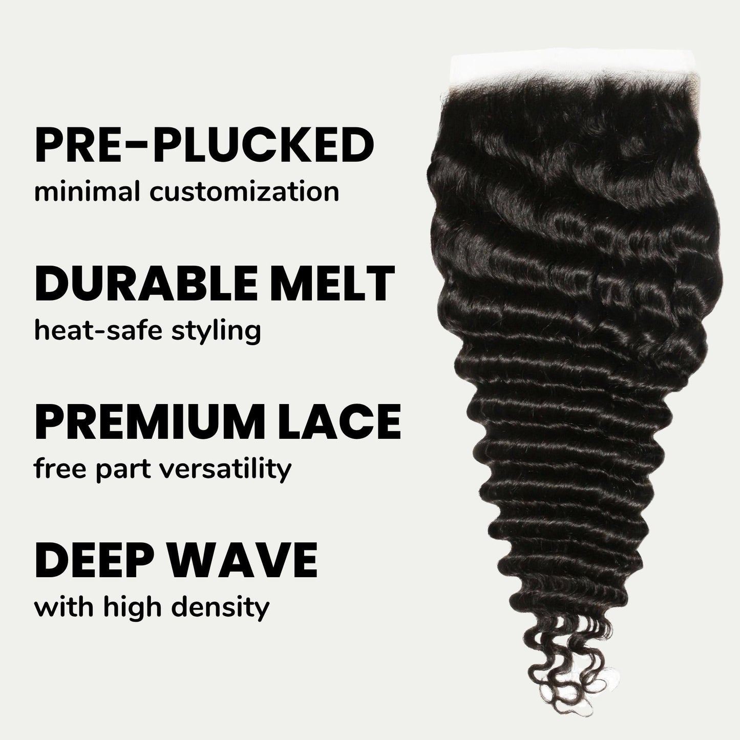 Cierre de cabello humano de encaje HD 7x7 Deep Wave