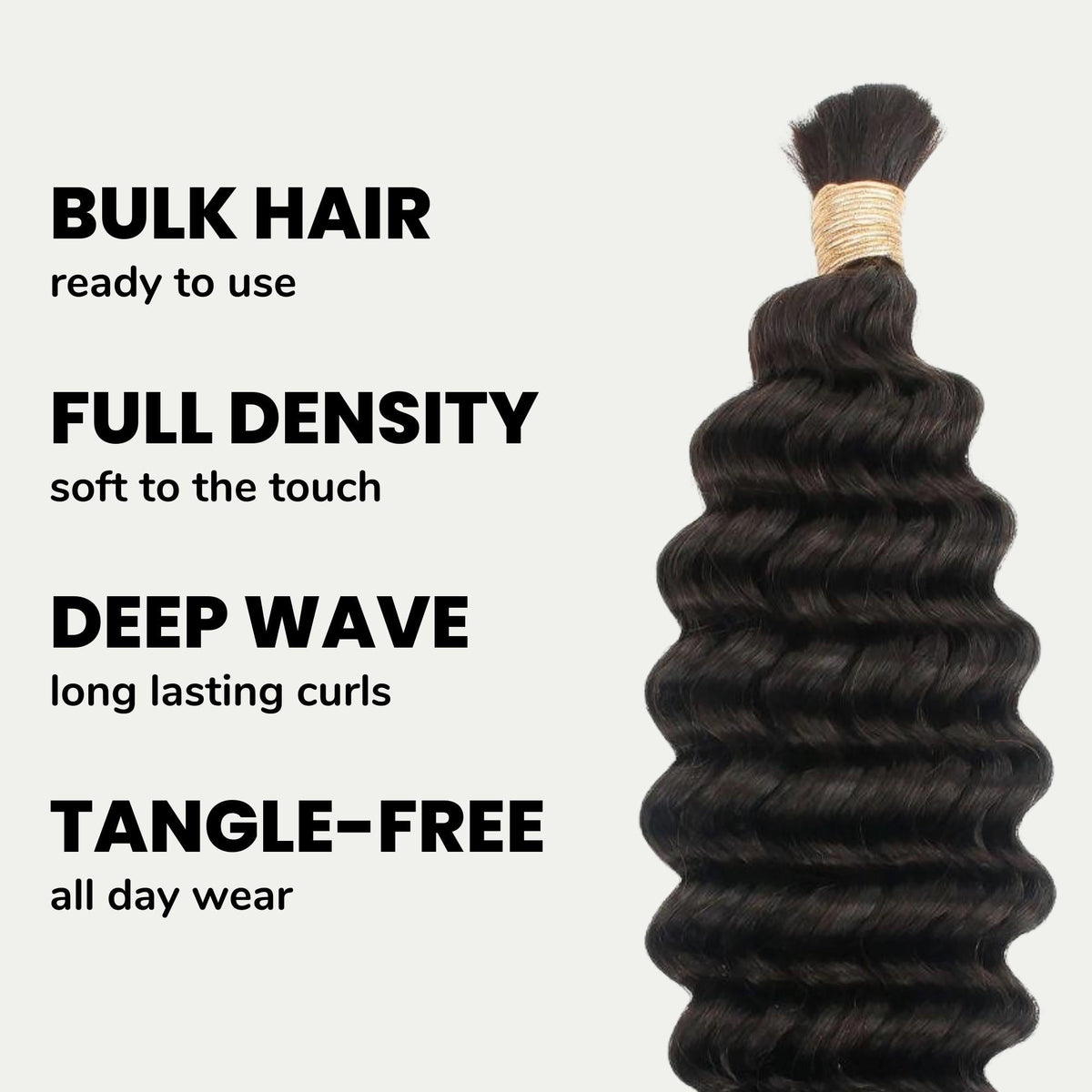 Cabello Trenzable 100% Humano Onda Profunda a Granel