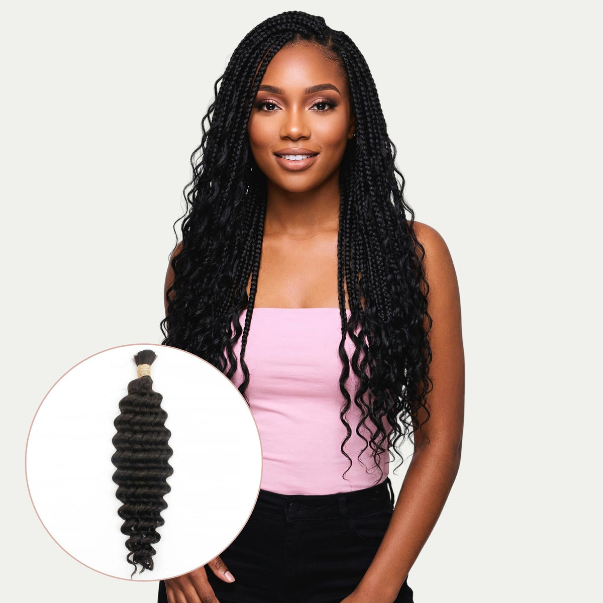 Cabello Trenzable 100% Humano Onda Profunda a Granel