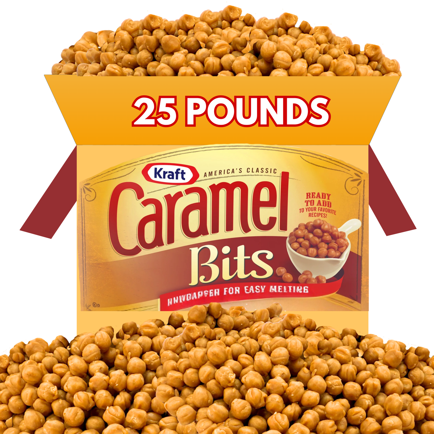 Trocitos de caramelo Kraft, sin envoltorio para un fácil derretimiento – Bolsa económica a granel