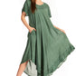 Sakkas Everyday Essentials Cap Sleeve Caftan Dress / Cover Up