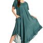 Sakkas Everyday Essentials Cap Sleeve Caftan Dress / Cover Up