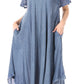 Sakkas Everyday Essentials Cap Sleeve Caftan Dress / Cover Up