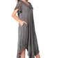 Sakkas Everyday Essentials Cap Sleeve Caftan Dress / Cover Up