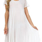 Sakkas Everyday Essentials Cap Sleeve Caftan Dress / Cover Up