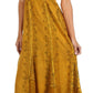 Sakkas Stonewashed Empire Waist Floral Vine Trumpet Crepe Inlay Ruffle Hem Dress