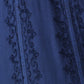 Sakkas Stonewashed Empire Waist Floral Vine Trumpet Crepe Inlay Ruffle Hem Dress