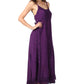 Sakkas Stonewashed Empire Waist Floral Vine Trumpet Crepe Inlay Ruffle Hem Dress