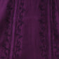 Sakkas Stonewashed Empire Waist Floral Vine Trumpet Crepe Inlay Ruffle Hem Dress