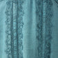 Sakkas Stonewashed Empire Waist Floral Vine Trumpet Crepe Inlay Ruffle Hem Dress