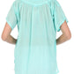 Sakkas Embroidered 100% Cotton Semi-Sheer Short Sleeve Gauzy Top / Blouse