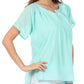 Sakkas Embroidered 100% Cotton Semi-Sheer Short Sleeve Gauzy Top / Blouse