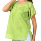 Sakkas Embroidered 100% Cotton Semi-Sheer Short Sleeve Gauzy Top / Blouse