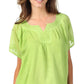 Sakkas Embroidered 100% Cotton Semi-Sheer Short Sleeve Gauzy Top / Blouse