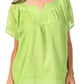 Sakkas Embroidered 100% Cotton Semi-Sheer Short Sleeve Gauzy Top / Blouse