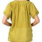 Sakkas Embroidered 100% Cotton Semi-Sheer Short Sleeve Gauzy Top / Blouse
