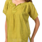 Sakkas Embroidered 100% Cotton Semi-Sheer Short Sleeve Gauzy Top / Blouse