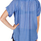 Sakkas Embroidered 100% Cotton Semi-Sheer Short Sleeve Gauzy Top / Blouse