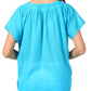 Sakkas Embroidered 100% Cotton Semi-Sheer Short Sleeve Gauzy Top / Blouse