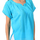 Sakkas Embroidered 100% Cotton Semi-Sheer Short Sleeve Gauzy Top / Blouse
