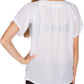 Sakkas Embroidered 100% Cotton Semi-Sheer Short Sleeve Gauzy Top / Blouse