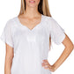 Sakkas Embroidered 100% Cotton Semi-Sheer Short Sleeve Gauzy Top / Blouse