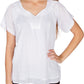 Sakkas Embroidered 100% Cotton Semi-Sheer Short Sleeve Gauzy Top / Blouse