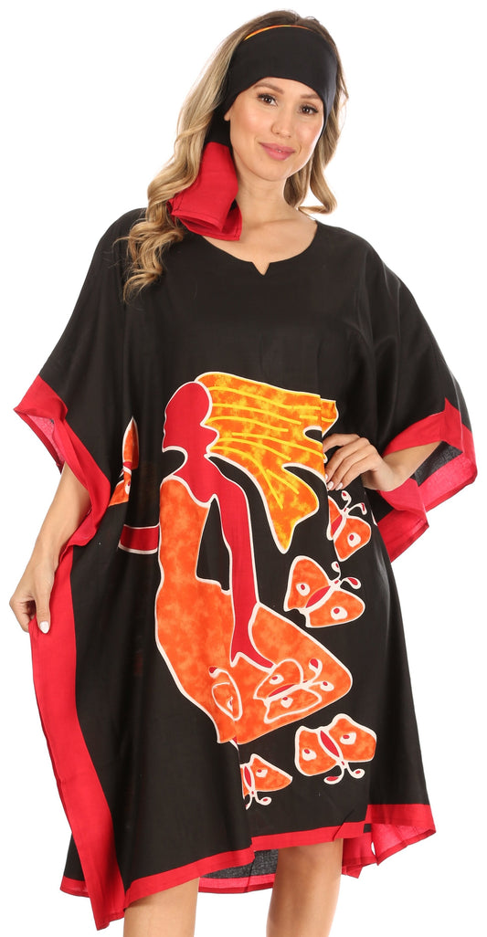 Sakkas Trina - Vestido Tipo Kaftán de Playa Holgado Casual para Mujer, con Estampados Variados